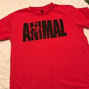 Animal mens red tshirt